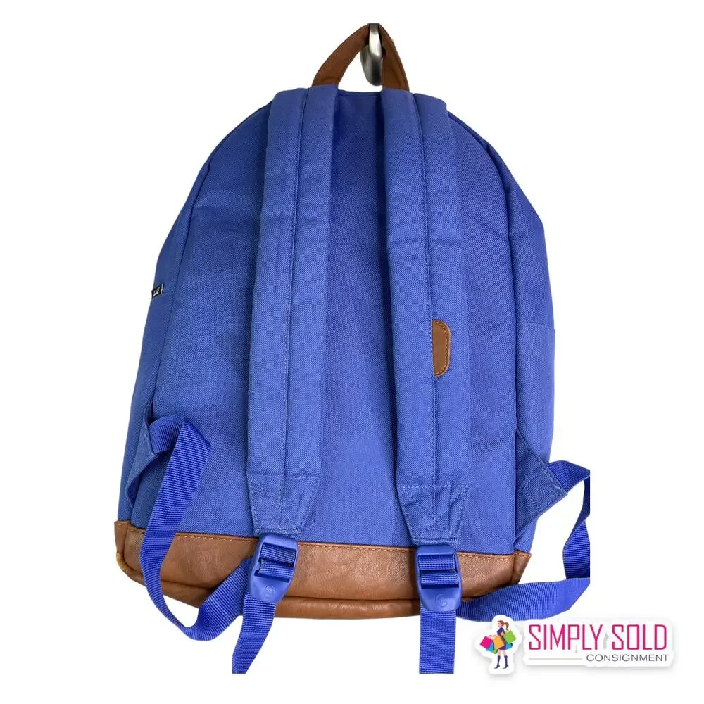 Herschel Supply Co‎ Heritage Backpack Royal Blue Brown Faux Leather Bottom